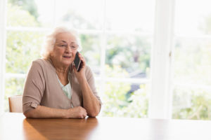 Elderly Woman on the Phone - In Home Care in Westwood